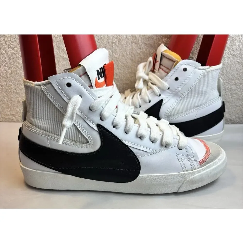 Nike Blazer Mid '77 Jumbo Men's Size 10 White Black Leather Sneakers DD3111-100